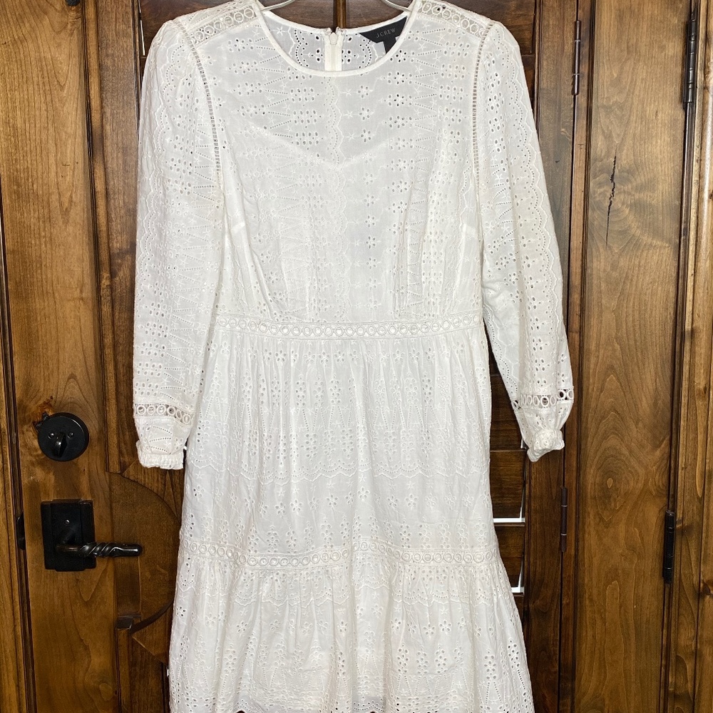 White J Crew Eyelet Dress